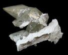 Twinned Calcite Crystals on Barite - Elmwood #33808-2